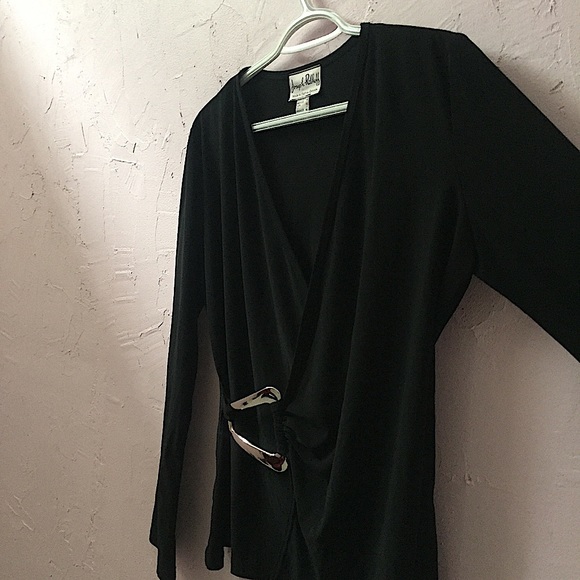 Joseph Ribkoff Avant Garde Metal Shard Blouse Art - Picture 3 of 8